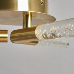 Litecraft Paige Satin Brass 3 Arm Led Bubble Semi Flush Ceiling Light - thumbnail 5