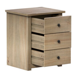 Lassic Vida Designs Panama 3 Drawer Bedside Chest Solid Pine  (H)570mm (W)466mm (D)405mm - thumbnail 8