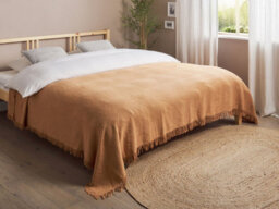 Beliani Bedspread Yerbent Cotton 220 X 240 Cm Golden Brown - thumbnail 2