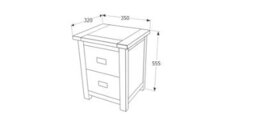 Core Products Boston 2 Drawer Petite Bedside Cabinet, Rich Dark Brown Lacquer Finish H53.0Cm X W36.0Cm X D32.0Cm - thumbnail 6