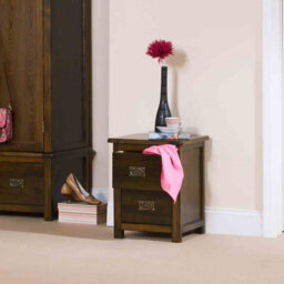 Core Products Boston 2 Drawer Petite Bedside Cabinet, Rich Dark Brown Lacquer Finish H53.0Cm X W36.0Cm X D32.0Cm - thumbnail 5