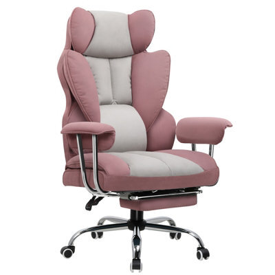 Comhoma Gaming Chair Heavy Duty Executive Office Chair With Footrest Big And Tall Adjustable High Back Computer Chairs Pink - image 1