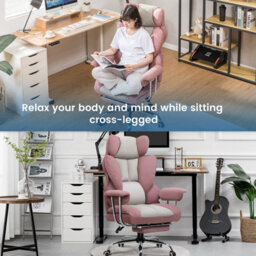 Comhoma Gaming Chair Heavy Duty Executive Office Chair With Footrest Big And Tall Adjustable High Back Computer Chairs Pink - thumbnail 5