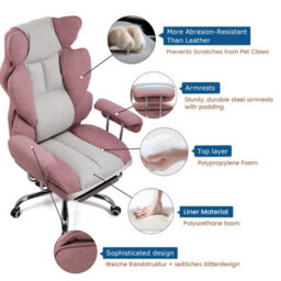 Comhoma Gaming Chair Heavy Duty Executive Office Chair With Footrest Big And Tall Adjustable High Back Computer Chairs Pink - thumbnail 4