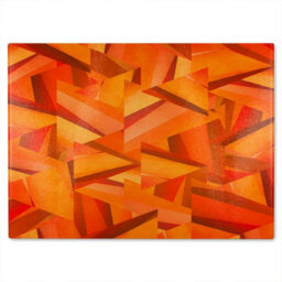 Benjamin Tate Design Autumn Coloured Geometric Triangle Patterns Glass Chopping Boarddesigner Style