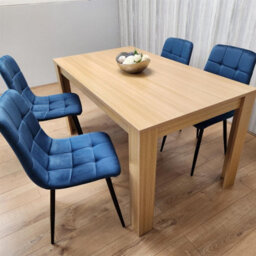 Kosy Koala Modern Dining Table Set With 4 Blue Velvet Chairs Dining Room Furniture - thumbnail 9