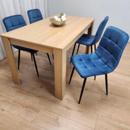 Kosy Koala Modern Dining Table Set With 4 Blue Velvet Chairs Dining Room Furniture - thumbnail 8