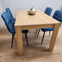 Kosy Koala Modern Dining Table Set With 4 Blue Velvet Chairs Dining Room Furniture - thumbnail 2