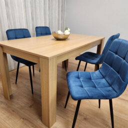 Kosy Koala Modern Dining Table Set With 4 Blue Velvet Chairs Dining Room Furniture - thumbnail 7