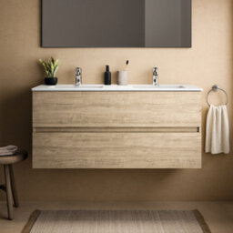 Ideal Standard Eurovit+ 1200mm Wall Mounted Vanity Unit With 2 Drawers In Natural Oak - thumbnail 2