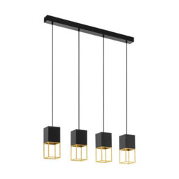 Elegant Black And Gold Pendant Ceiling Light With Gu10 Bulbs Included - thumbnail 1