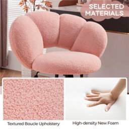 Yaheetech Upholstered Desk Chair With Cloud Shaped Backrest - Pink - thumbnail 5
