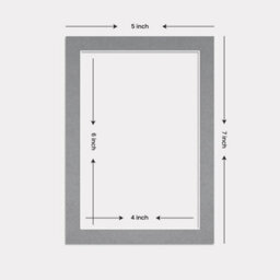 Ak Frames 7X5 Mid Grey Picture Mounts To Fit 6X4 Aperture Size - Mount Board Only (No Frame Included) - thumbnail 3