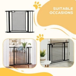PawHut Pressure Fit Safety Gate For Doors, Dog Gate W/ Auto Close, 75-103 Cm - Black - thumbnail 7