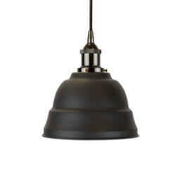 Matt Black Lincoln Painted Dome Pendant Light With Black Nickel Lamp Holder And Black Round Cable - Se Home - thumbnail 1