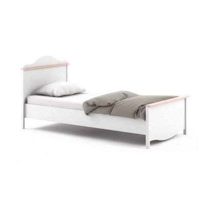 Arte Mia White Matt & Pink Single Bed & Mattress Set 90 X 200Cm - image 1