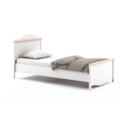 Arte Mia White Matt & Pink Single Bed & Mattress Set 90 X 200Cm - thumbnail 1