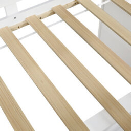 Abrihome 3Ft Kids Wooden Storage Bed 90X190Cm With Safety Guardrail, Two Drawers & Upholstered Headboard, White - thumbnail 7