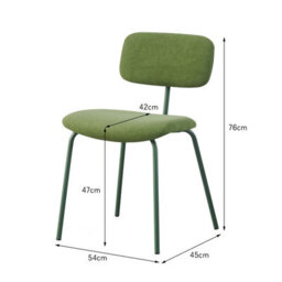 Mof Modern Upholstered Dining Chairs Set Of 2 Fabric Padded Seat With Metal Legs (Greenx2) - thumbnail 2