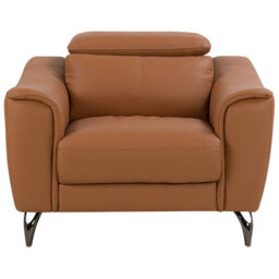 Beliani 3+1 Brown Leather Sofa Set With Adjustable 6-Position Headrests - thumbnail 7