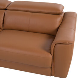 Beliani 3+1 Brown Leather Sofa Set With Adjustable 6-Position Headrests - thumbnail 5