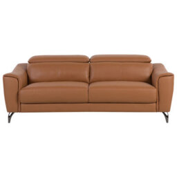 Beliani 3+1 Brown Leather Sofa Set With Adjustable 6-Position Headrests - thumbnail 3