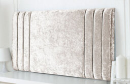 "Slumbre Rio Crushed Velvet 5Ft Kingsize 20"" Headboard -  Cream"
