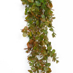 Pack Of 6 X 75Cm Artificial Trailing Round Leaf Hanging Foliage Plant - Autumn Green & Bronze - thumbnail 4