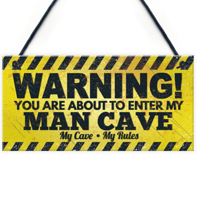 Red Ocean Man Cave Funny Hanging Plaque Fathers Day Gift Games Room Boys Bedroom Sign - image 1