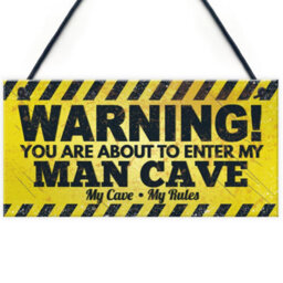 Red Ocean Man Cave Funny Hanging Plaque Fathers Day Gift Games Room Boys Bedroom Sign - thumbnail 1
