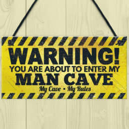 Red Ocean Man Cave Funny Hanging Plaque Fathers Day Gift Games Room Boys Bedroom Sign - thumbnail 2