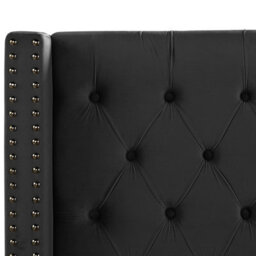 Beliani Bed Velvet Lubbon 160 X 200 Cm (Eu King Size) Black - thumbnail 9