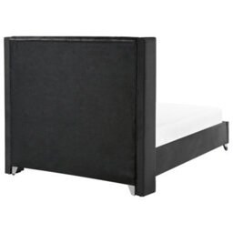Beliani Bed Velvet Lubbon 160 X 200 Cm (Eu King Size) Black - thumbnail 5