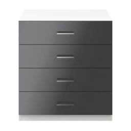 GoodHome Atomia All In One Matt & High Gloss White & Anthracite 4 Drawer Deep Chest (H)804mm (W)750mm (D)466mm - thumbnail 3