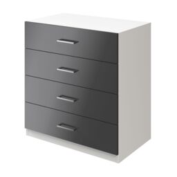 GoodHome Atomia All In One Matt & High Gloss White & Anthracite 4 Drawer Deep Chest (H)804mm (W)750mm (D)466mm - thumbnail 2