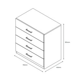 GoodHome Atomia All In One Matt & High Gloss White & Anthracite 4 Drawer Deep Chest (H)804mm (W)750mm (D)466mm - thumbnail 6
