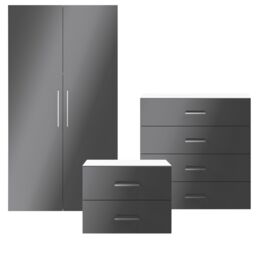 GoodHome Atomia All In One Matt & High Gloss White & Anthracite 4 Drawer Deep Chest (H)804mm (W)750mm (D)466mm - thumbnail 4