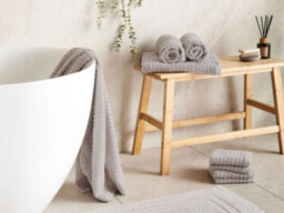 Beliani Set Of 9 Towels Atai Cotton Light Grey - thumbnail 2