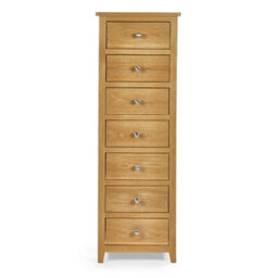 Oakham Premium Brixton 7 Drawer Narrow Chest - Oak - thumbnail 6