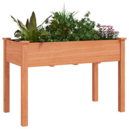 Berkfield Planter With Liner Brown 118X59X76 Cm Solid Wood Fir - thumbnail 3