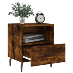 Berkfield Modern Bedside Cabinets 2 Pcs Smoked Oak 40X35X47.5 Cm Engineered Wood - thumbnail 3