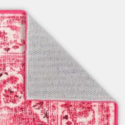 Ohs Vintage Print Washable Runner Rug Non Slip Area Floor Mat, Pink - 60 X 150Cm - thumbnail 5
