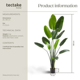 Tectake Artificial Bird Of Paradise Tree Tropic, Lifelike 180 Cm - thumbnail 6