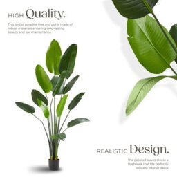 Tectake Artificial Bird Of Paradise Tree Tropic, Lifelike 180 Cm - thumbnail 3