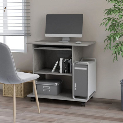 Berkfield Computer Desk Concrete Grey 80X50X75 Cm Engineered Wood - image 1