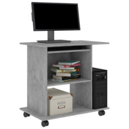 Berkfield Computer Desk Concrete Grey 80X50X75 Cm Engineered Wood - thumbnail 3