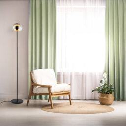 Happy Homewares Modern Led Floor Lamp In Matte Black With Smoked Glass Shade And Foot Switch - thumbnail 5