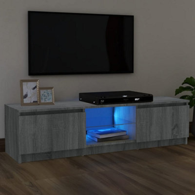 Berkfield Tv Cabinet With Led Lights Grey Sonoma 120X30X35.5 Cm - image 1