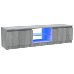 Berkfield Tv Cabinet With Led Lights Grey Sonoma 120X30X35.5 Cm - thumbnail 2