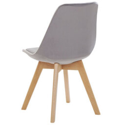 Beliani Set Of 2 Dining Chairs Dakota Ii Velvet Grey - thumbnail 6